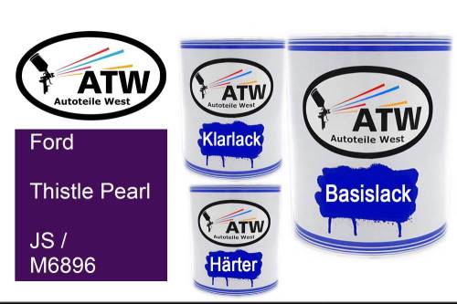 Ford, Thistle Pearl, JS / M6896: 1L Lackdose + 1L Klarlack + 500ml Härter - Set, von ATW Autoteile West.